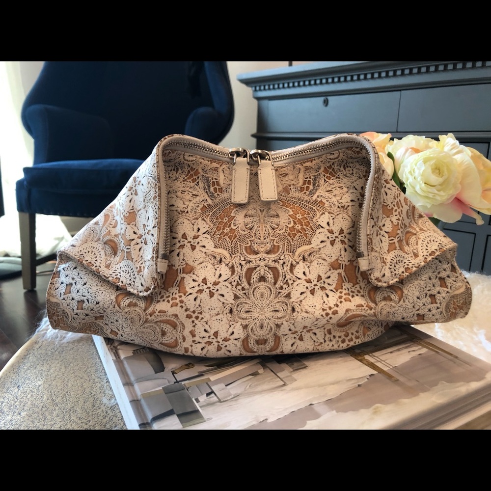 Alexander McQueen foldover clutch - ivory